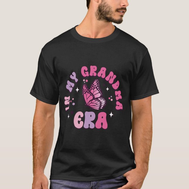 My Grandma Era Funny Butterfly Groovy Retro Mother T-Shirt (Front)