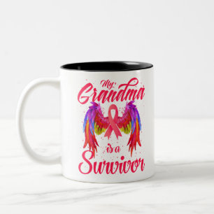 My Grandma Is A Survivor Breast Cancer Awareness Two-Tone Coffee Mug