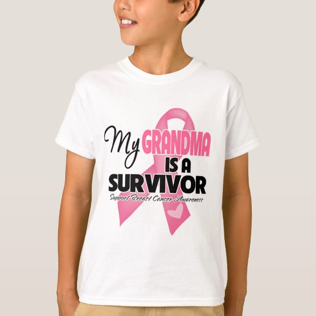 My Grandma is a Survivor - Breast Cancer T-Shirt (Front)