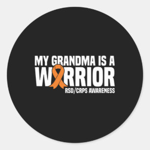 My Grandma Is A Warrior Orange Ribbon Rsdcrps Awar Classic Round Sticker