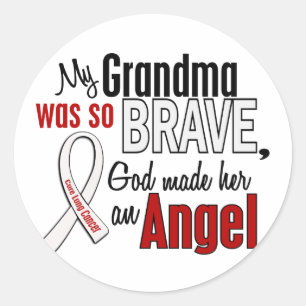 My Grandma Is An Angel Lung Cancer Classic Round Sticker