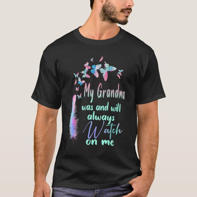 My Grandma Is My Guardian Angel In Heaven Lost Gra T-Shirt (Front)