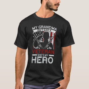 My Grandma Is My Hero USA Flag Proud American Vete T-Shirt