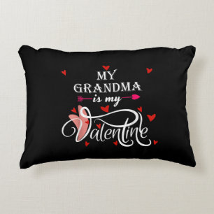 My Grandma Is My Valentine Valentines Day Grandson Decorative Cushion