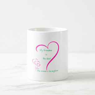My Grandma Is the Best – Bilingual Heart Tribute Coffee Mug