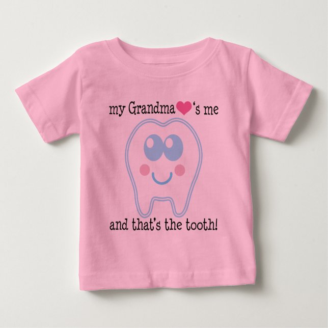 My Grandma Love Me Funny Baby T-Shirt (Front)