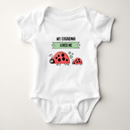 My Grandma loves me ladybugs green Baby Bodysuit