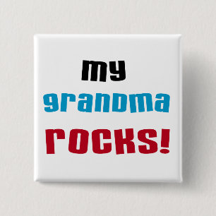 My Grandma Rocks T-shirts and Gifts 15 Cm Square Badge