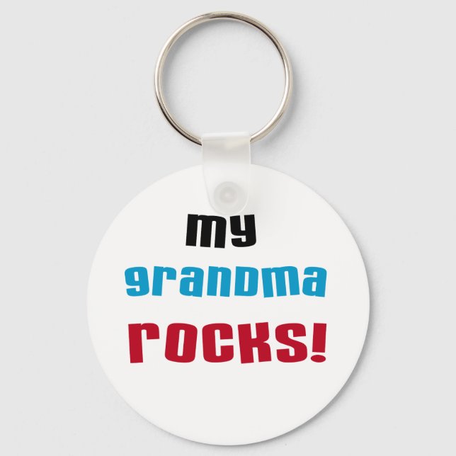 My Grandma Rocks T-shirts and Gifts Key Ring (Front)