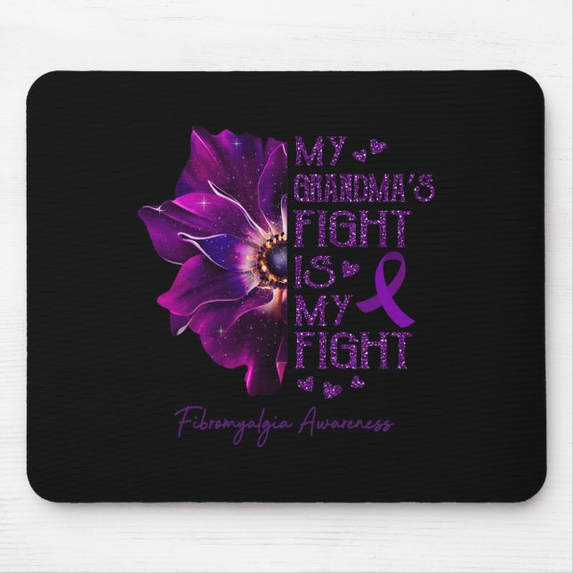 My Grandmas Fight Is My Fight Anemone Fibromyalgia Mouse Pad (Front)