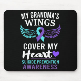 My Grandma's Wings Cover Heart Suicide Awareness R Mouse Pad