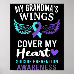 My Grandma's Wings Cover Heart Suicide Awareness R Poster