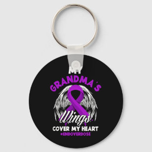 My Grandma's Wings Cover My Heart End Overdose  Key Ring