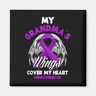 My Grandma's Wings Cover My Heart End Overdose Magnet
