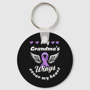 My Grandma's Wings Cover My Heart Overdose Awarene Key Ring