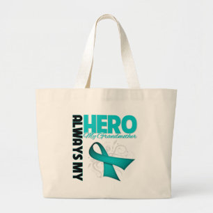 My Grandmother Always My Hero - Ovarian Cancer Large Tote Bag