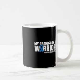 My Grandpa is a Warrior Blue Ribbon Alopecia Aware Coffee Mug