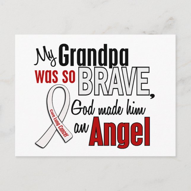 My Grandpa Is An Angel Lung Cancer Postcard (Front)