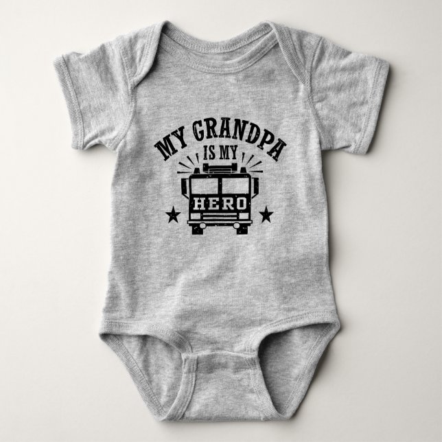 My Grandpa Is My Hero Baby Bodysuit (Front)