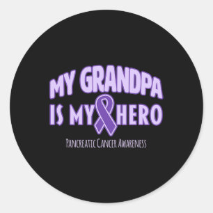 My Grandpa Is My Hero Pancreatic Cancer Awareness Classic Round Sticker