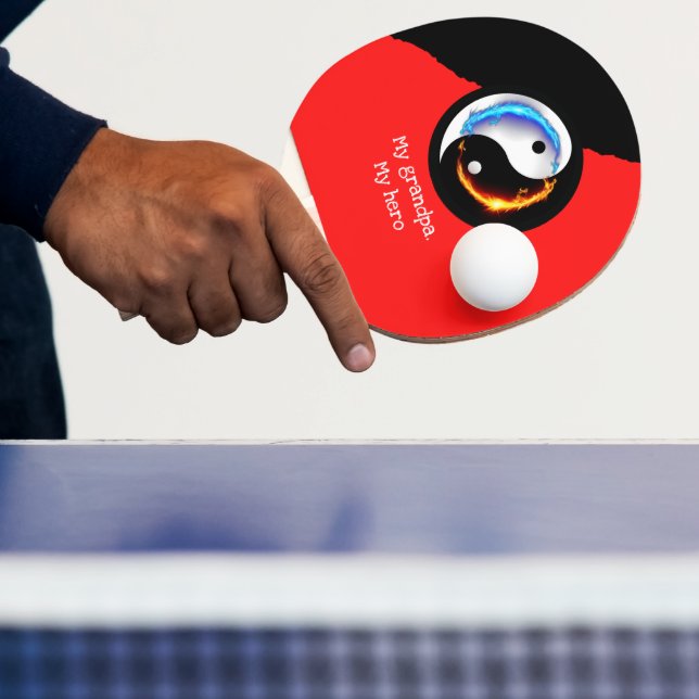My grandpa is my hero photoart ping pong paddle (Insitu)