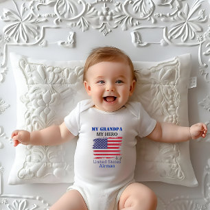 My Grandpa My Hero is a U.S. Airman Baby Bodysuit
