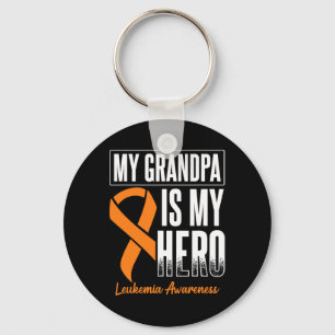 My Grandpa My Hero Leukaemia Cancer Leukaemia Awar Key Ring