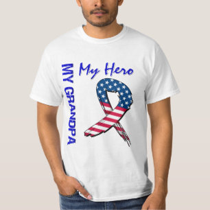 My Grandpa My Hero Patriotic Grunge Ribbon T-Shirt