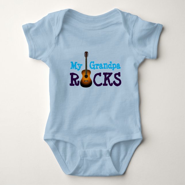 "My Grandpa Rocks!" Baby Bodysuit (Front)