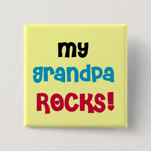 My Grandpa Rocks Tshirts and Gifts 15 Cm Square Badge