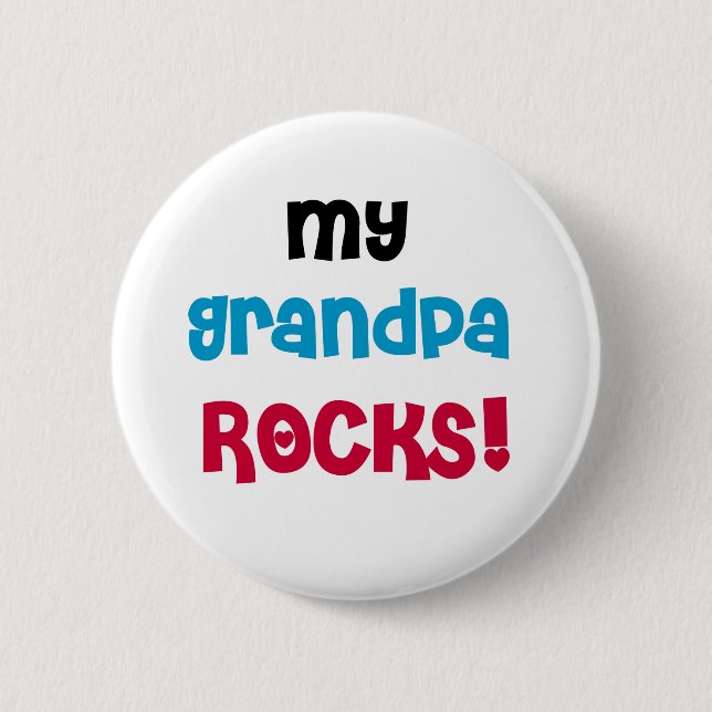 My Grandpa Rocks Tshirts and Gifts 6 Cm Round Badge (Front)