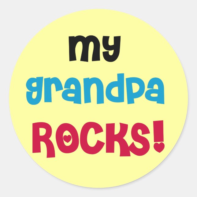 My Grandpa Rocks Tshirts and Gifts Classic Round Sticker (Front)