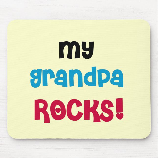 My Grandpa Rocks Tshirts and Gifts Mouse Pad (Front)