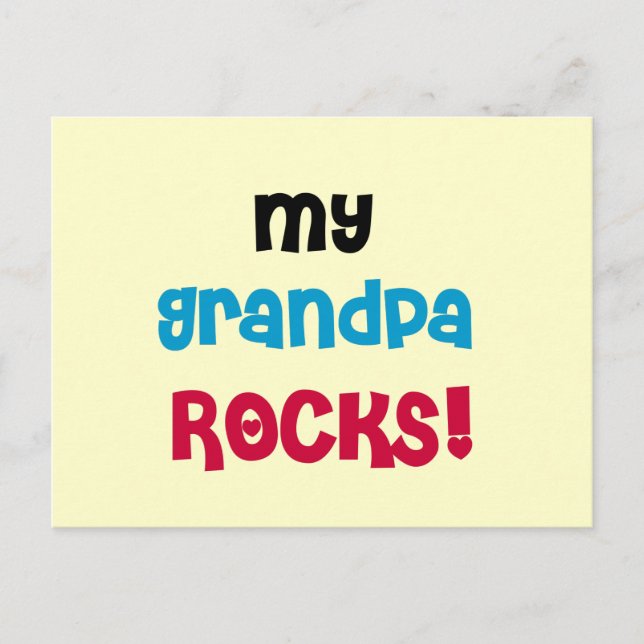 My Grandpa Rocks Tshirts and Gifts Postcard (Front)
