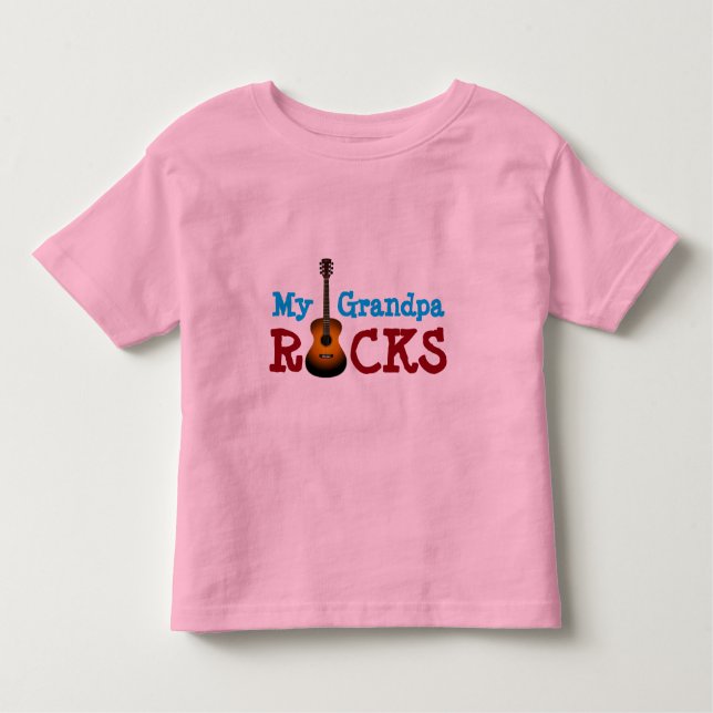 "My Grandpa Rocks!" with guitar Toddler T-Shirt (Front)