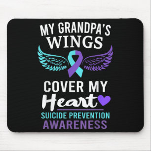 My Grandpa's Wings Cover Heart Suicide Awareness R Mouse Pad