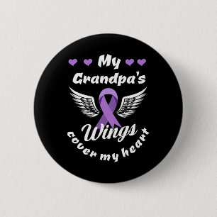 My Grandpa's Wings Cover My Heart Overdose Awarene 6 Cm Round Badge