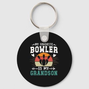 My Grandson Bowling Grandma Of A Bowler Grandmothe Key Ring