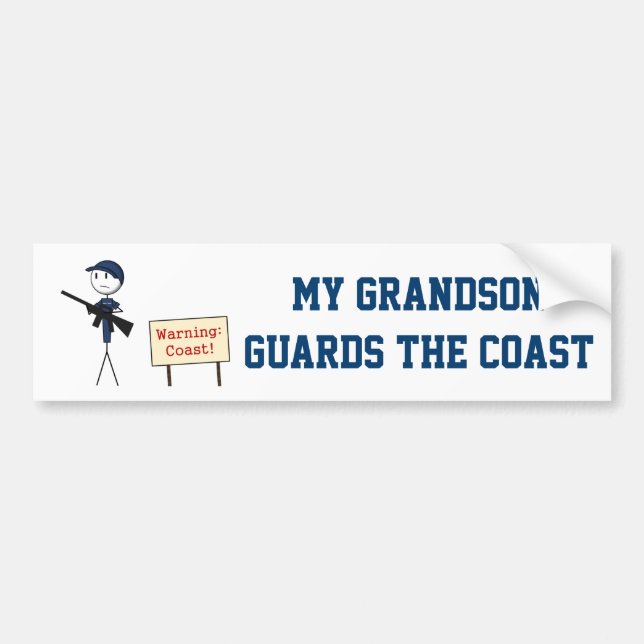"My Grandson Guards The Coast" Bumper Sticker (Front)