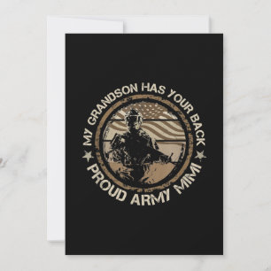 My Grandson Has Your Back Proud Army Mimi Military Holiday Card