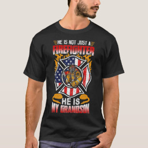 My Grandson Is A Firefighter Proud Grandma Grandpa T-Shirt