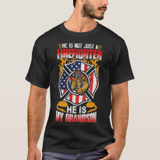 My Grandson Is A Firefighter Proud Grandma Grandpa T-Shirt