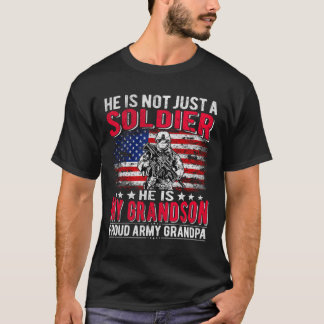 My Grandson Is A Soldier Hero Proud Army Grandpa G T-Shirt
