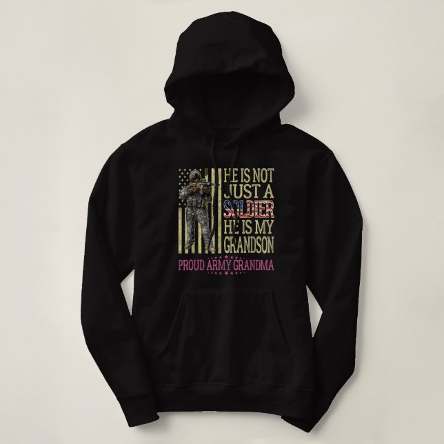 My Grandson Is A Soldier Proud Army Grandma Grandm Hoodie (Design Front)