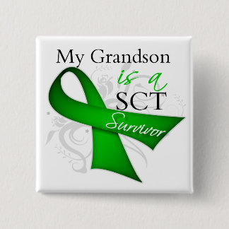 My Grandson is a Stem Cell Transplant Survivor 15 Cm Square Badge
