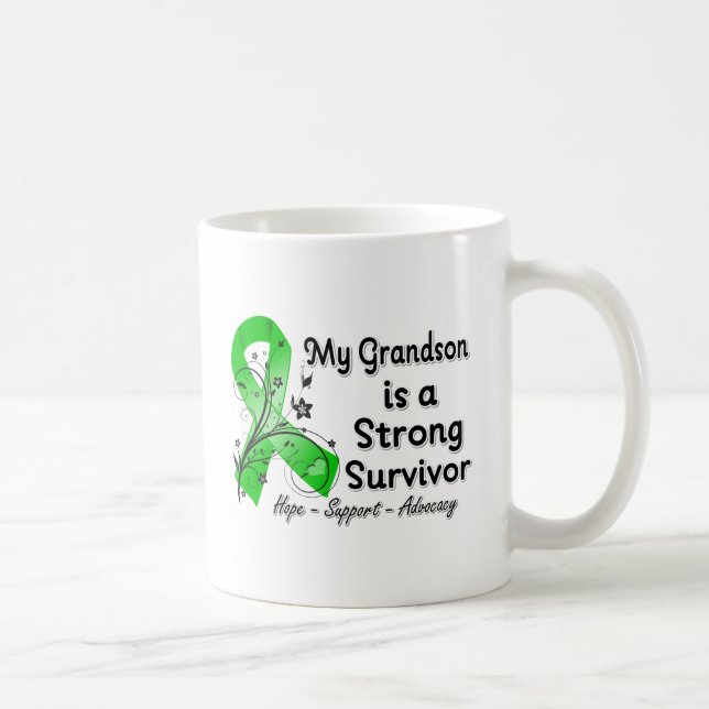 My Grandson is a Strong Survivor Green Ribbon Coffee Mug (Right)