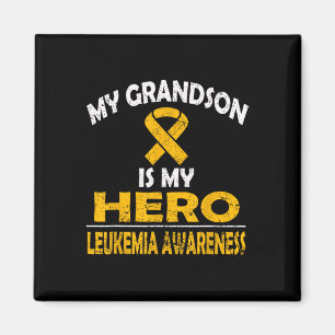 My Grandson Is My Hero Leukaemia Awareness T Shirt Magnet