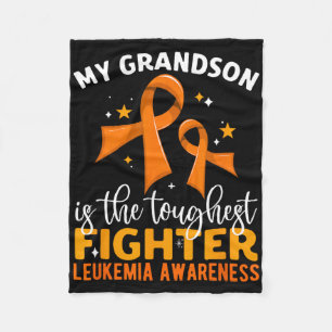 My Grandson Is The Toughest Fighter Leukaemia Awar Fleece Blanket