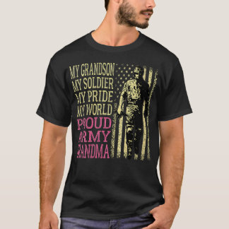 My Grandson My Soldier Hero Proud Army Grandma Us T-Shirt