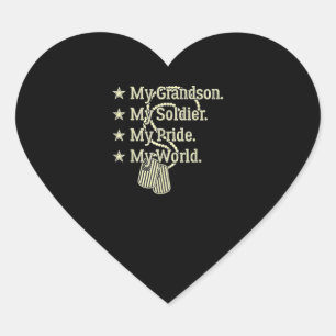 My Grandson My Soldier Hero Proud Military Grandpa Heart Sticker